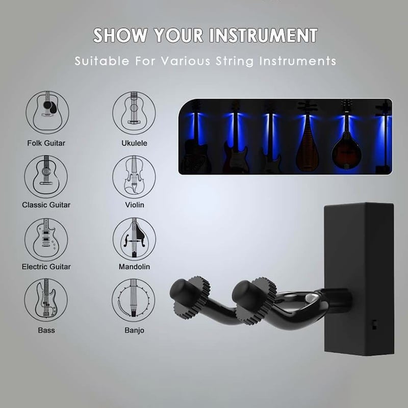 Suporte de parede LED para guitarra – Ilumine seu instrumento