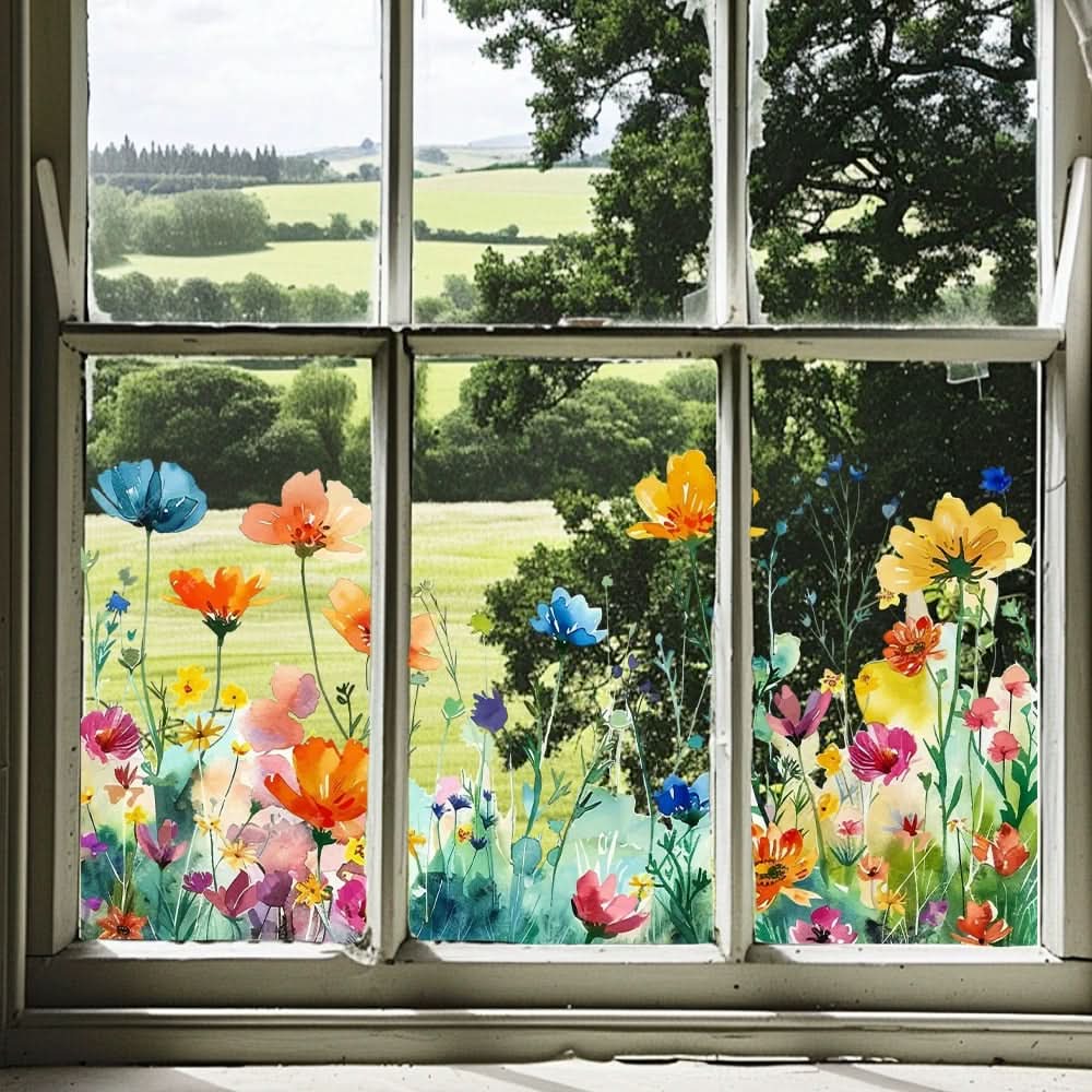 Adesivos de flores para janelas 