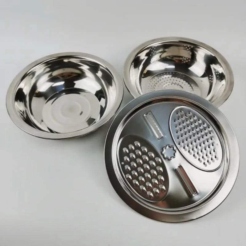 Drain, grate, and cut without changing the accessory 
