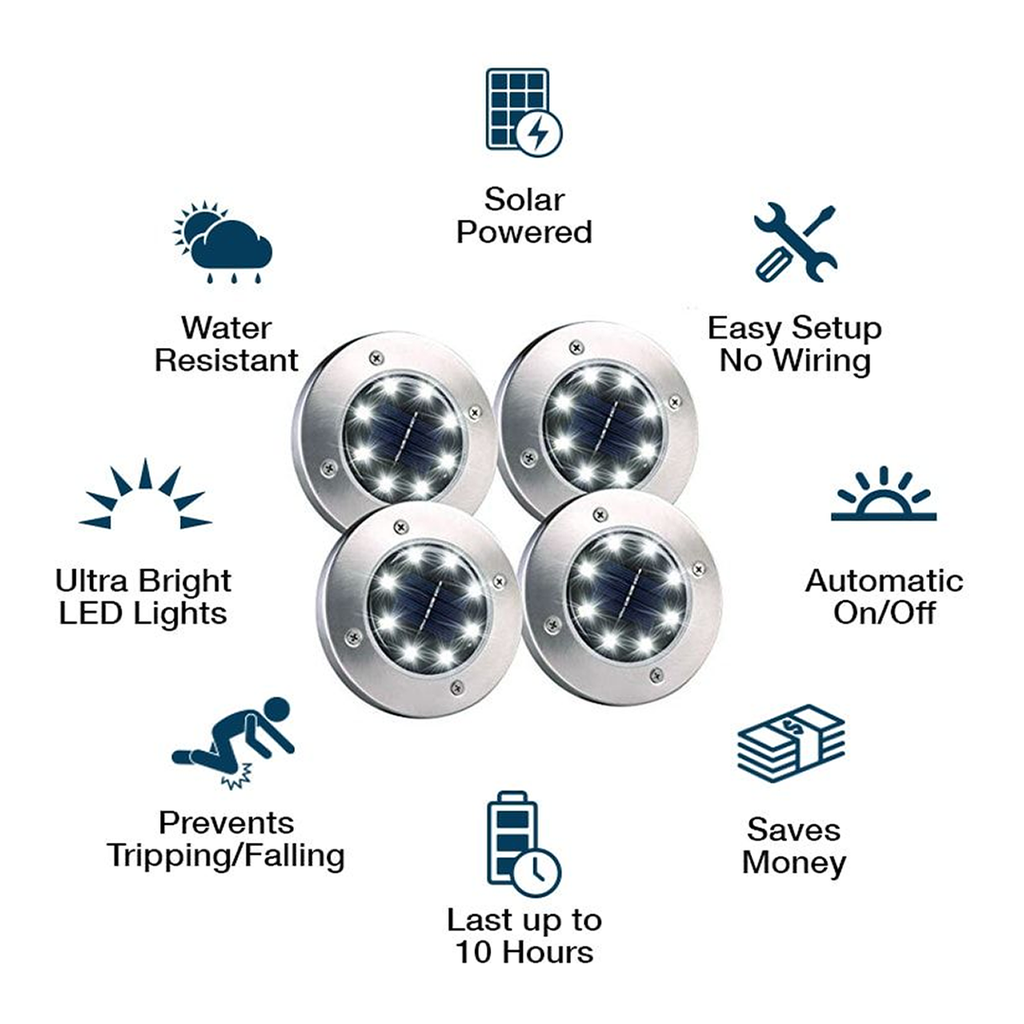 Lâmpada solar decorativa para caminhos externos (x4) 