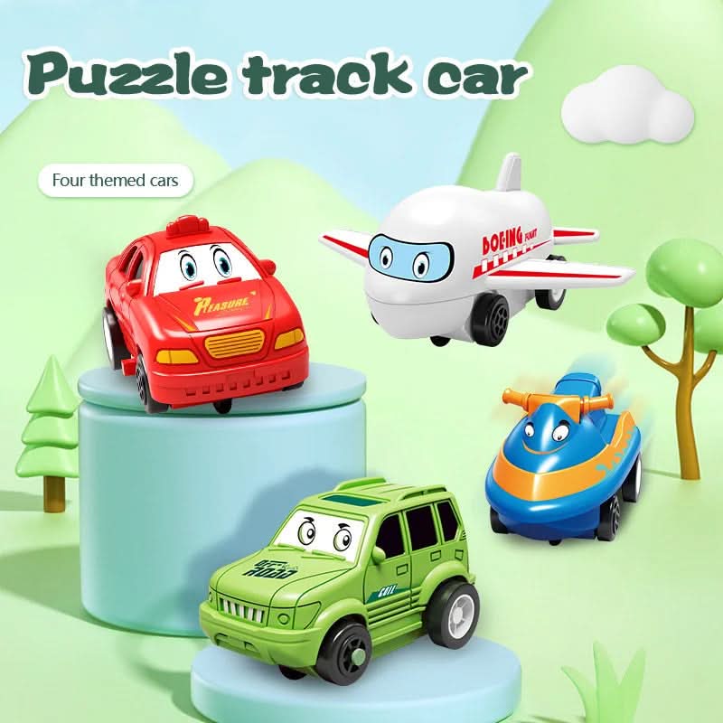 Circuit-puzzle educativo con veicoli elettrici 