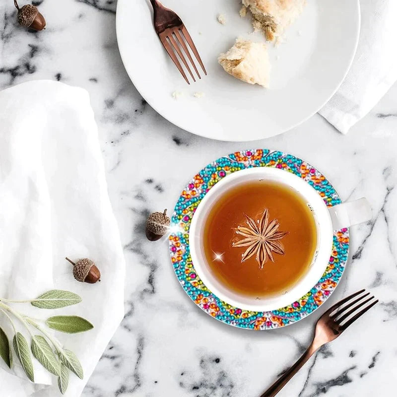 Conjunto de porta-copos DIY com strass 