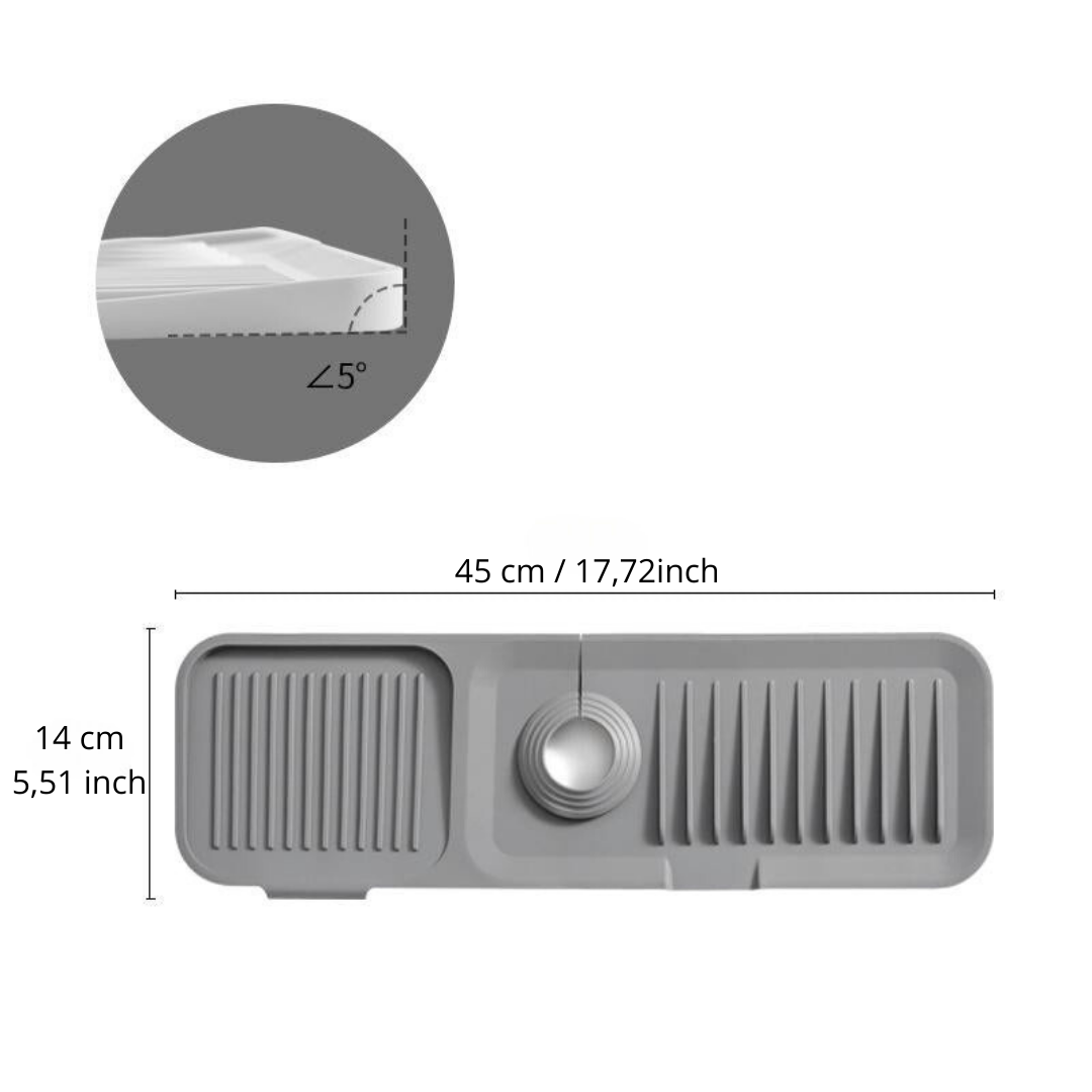 Silicone draining mat: quick and secure drying 