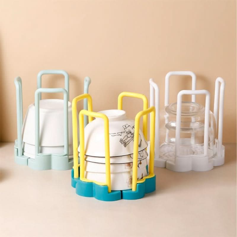 Adjustable draining rack for neatly stored bowls 