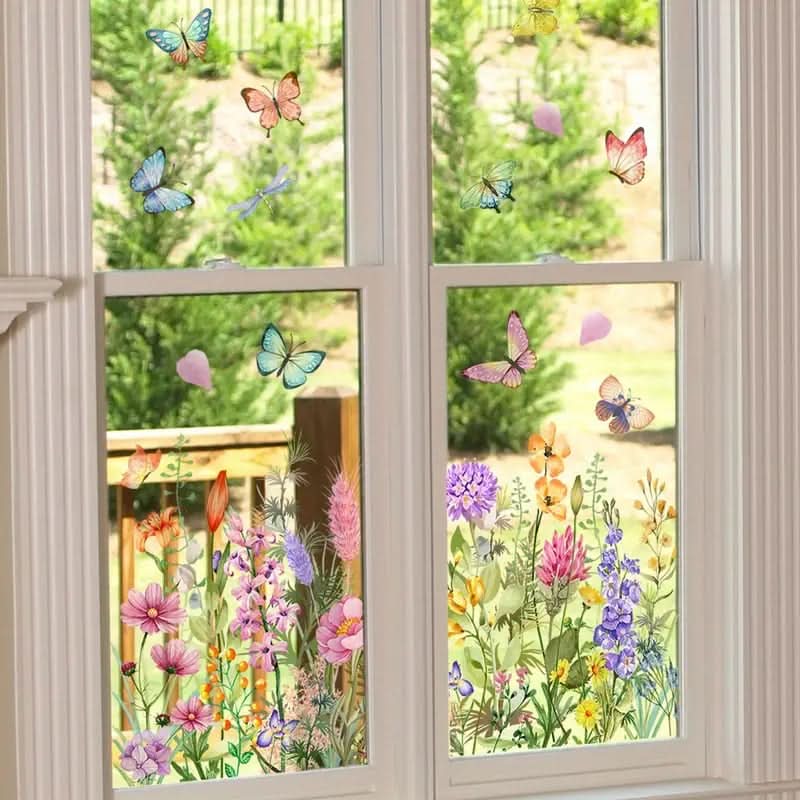 Adesivos de flores para janelas 