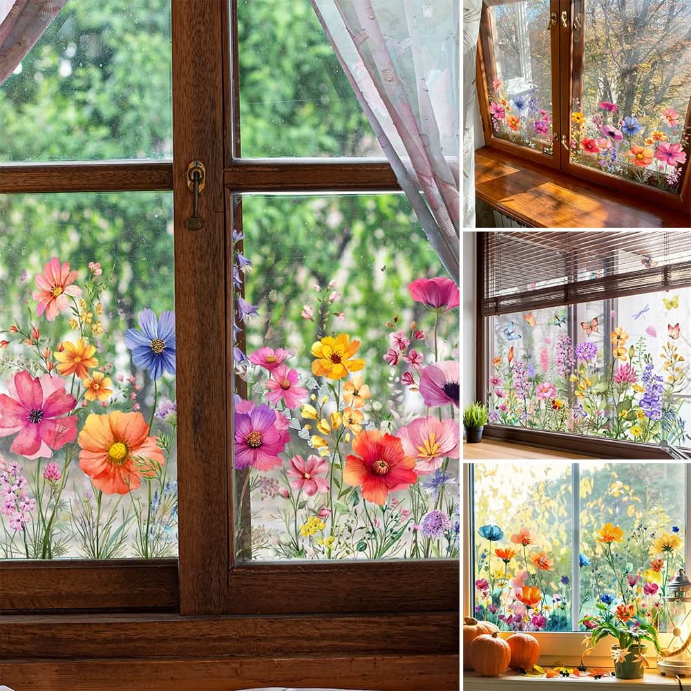 Adesivos de flores para janelas 