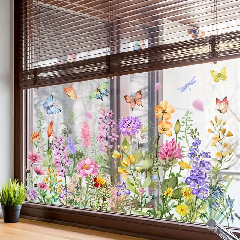Adesivos de flores para janelas 