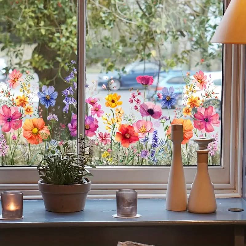 Adesivos de flores para janelas 