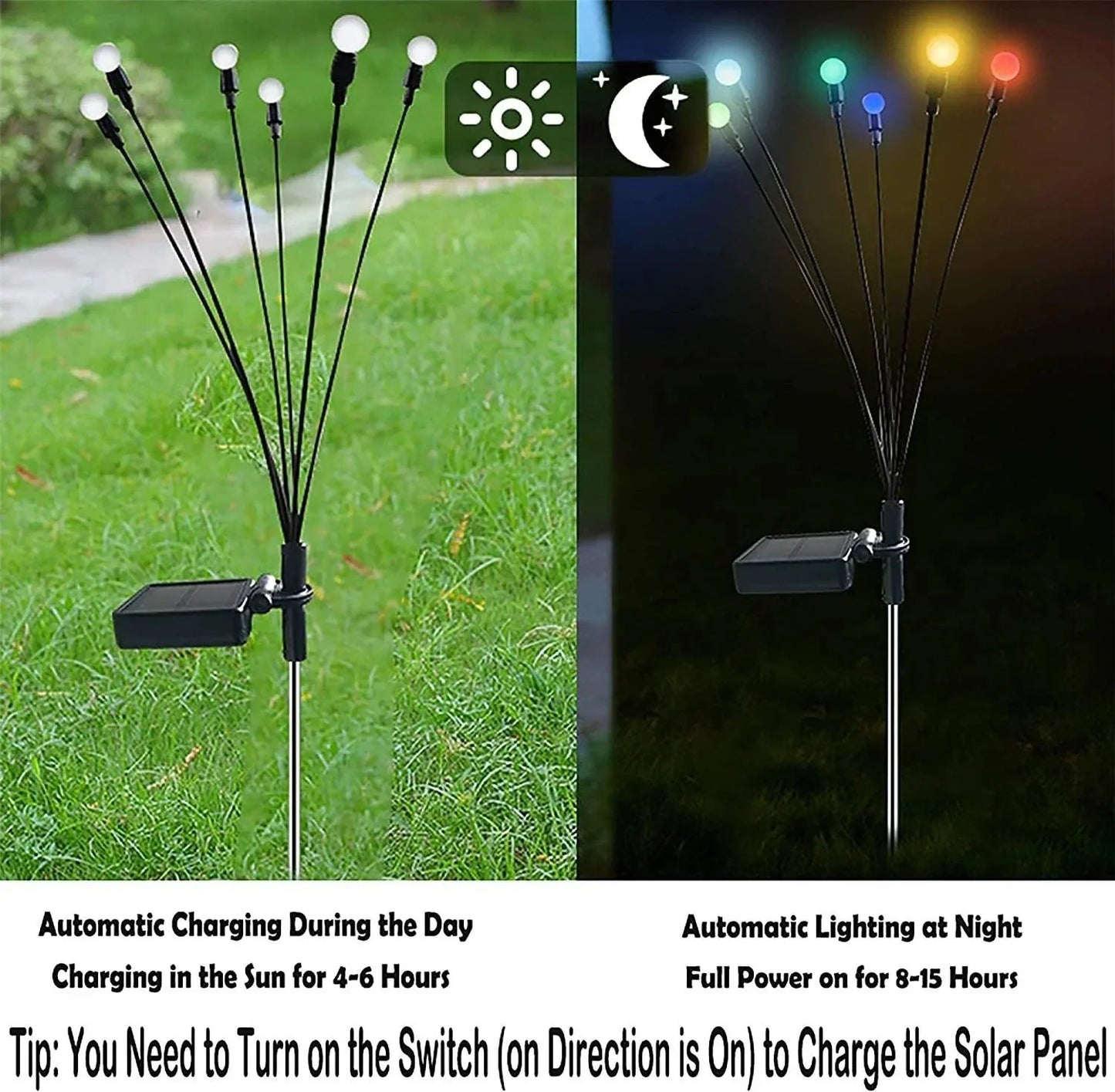 Lâmpadas de jardim com vagalumes 