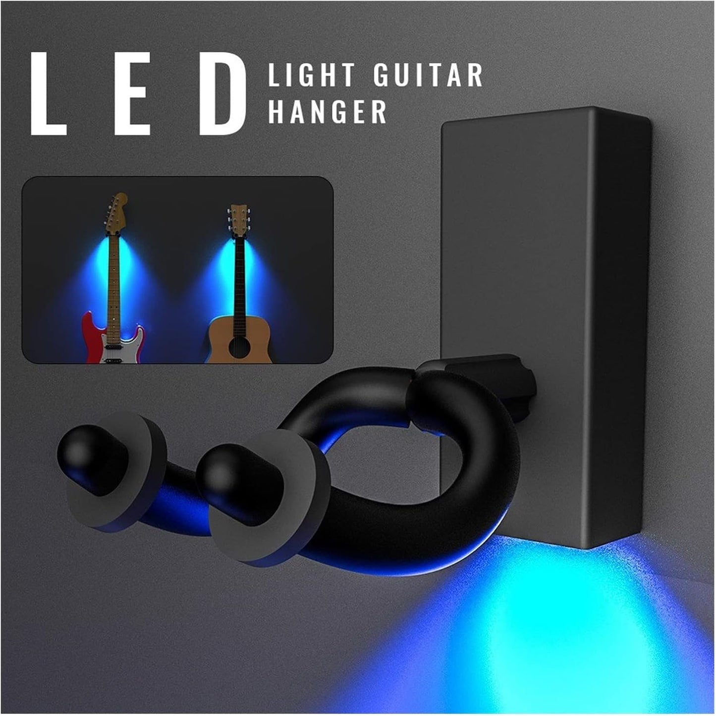 Suporte de parede LED para guitarra – Ilumine seu instrumento 