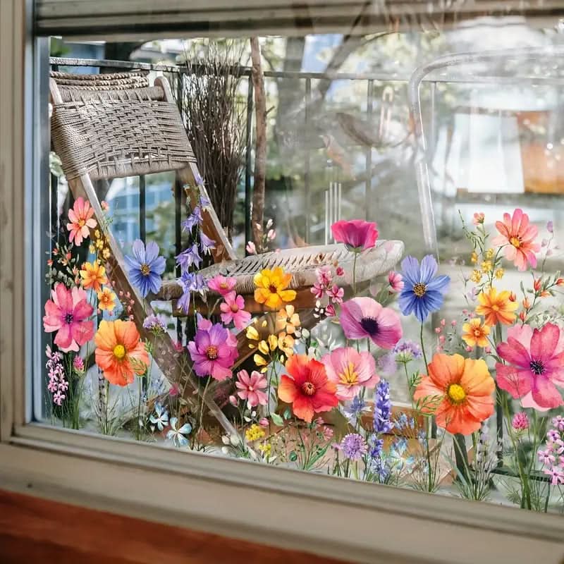 Adesivos de flores para janelas 