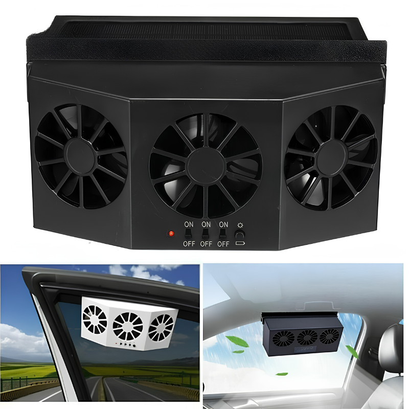 מאוורר שמש לרכב עם טעינת USB — תמונה 4