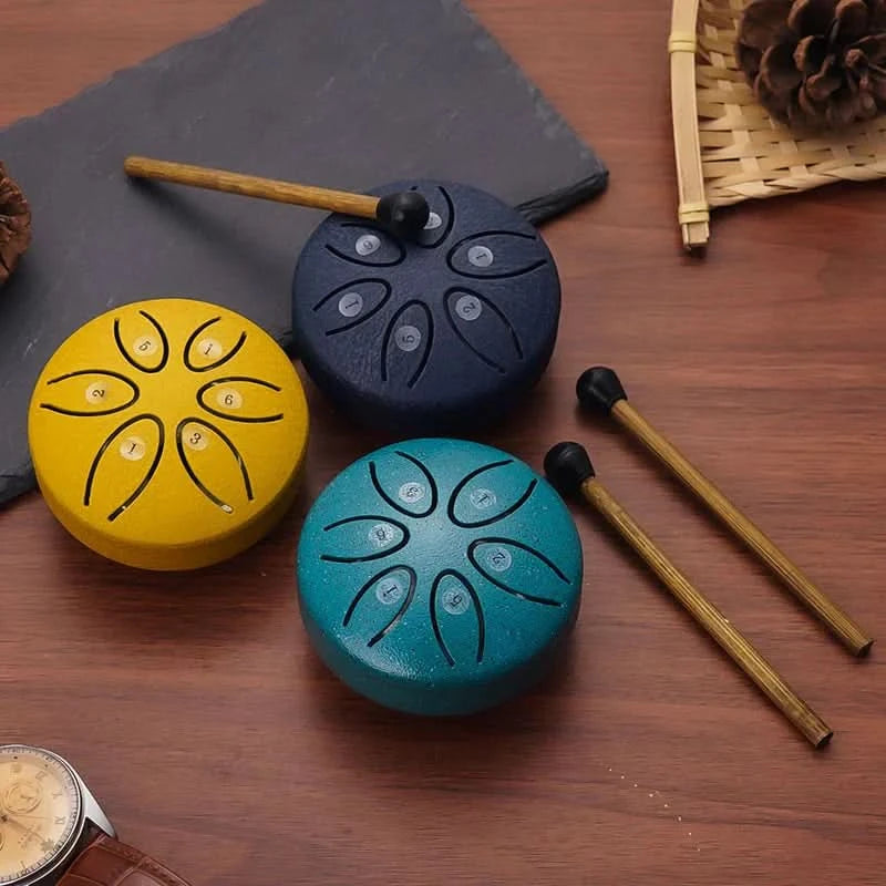 Mini tambor relaxante com sons calmantes integrados 