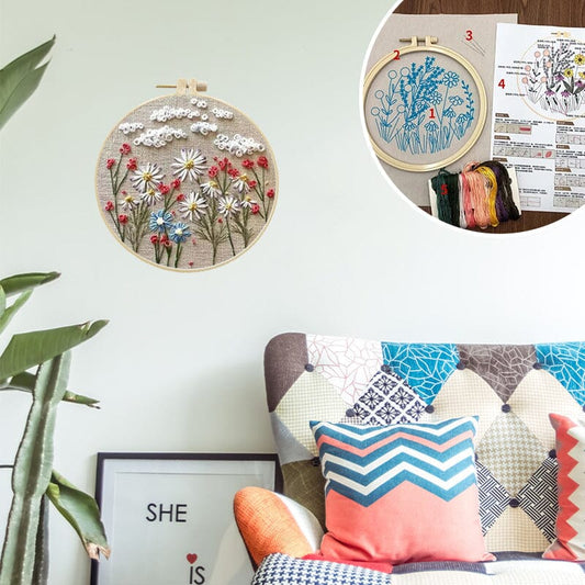 طقم تطريز زهور للهوايات الإبداعية 