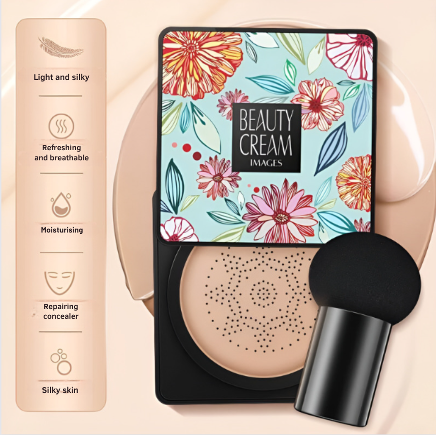 CC creme cushion com aplicador em forma de cogumelo 
