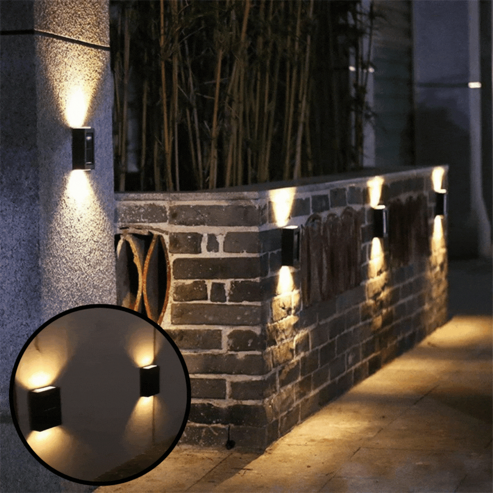 Ilumine seu exterior sem esforço com esta luminária de parede solar LED 