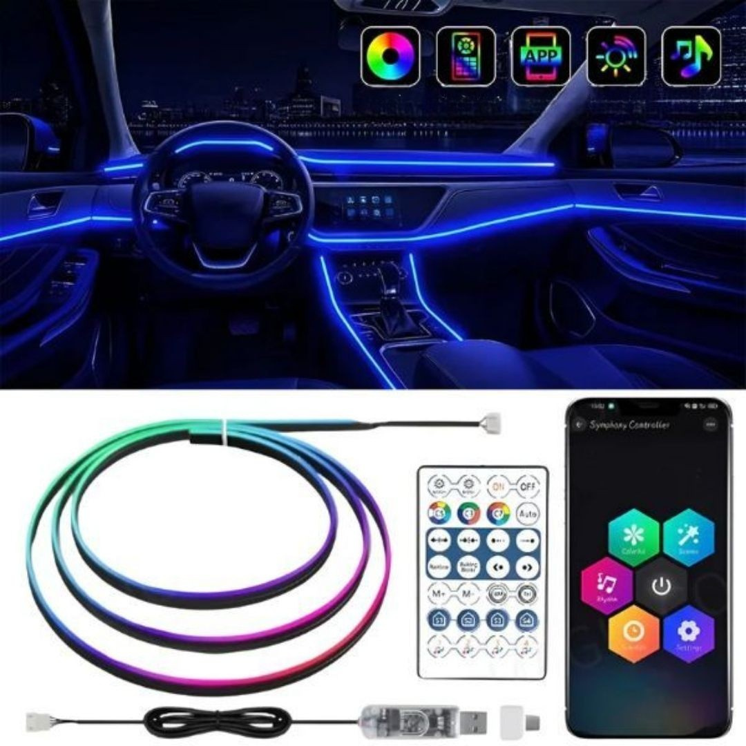 Iluminação LED para um interior de carro estiloso 