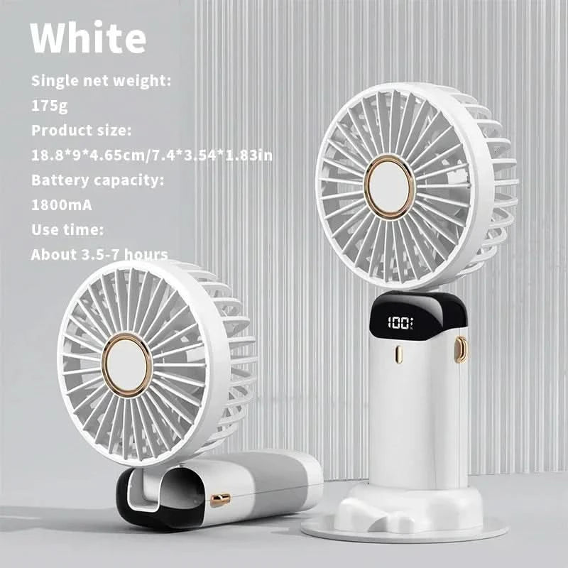 Mini ventilador potente com tela LED inteligente 