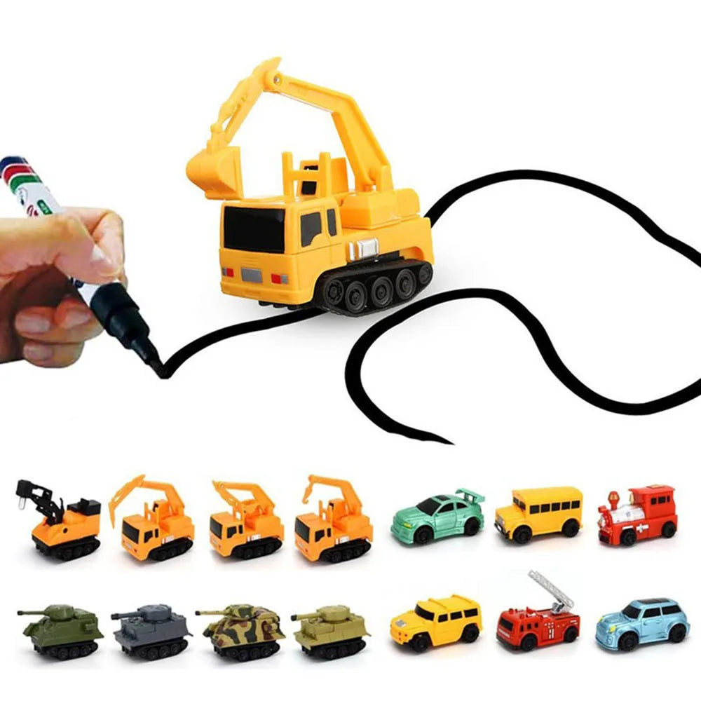 あなたの絵に魔法のように従う魔法の車 