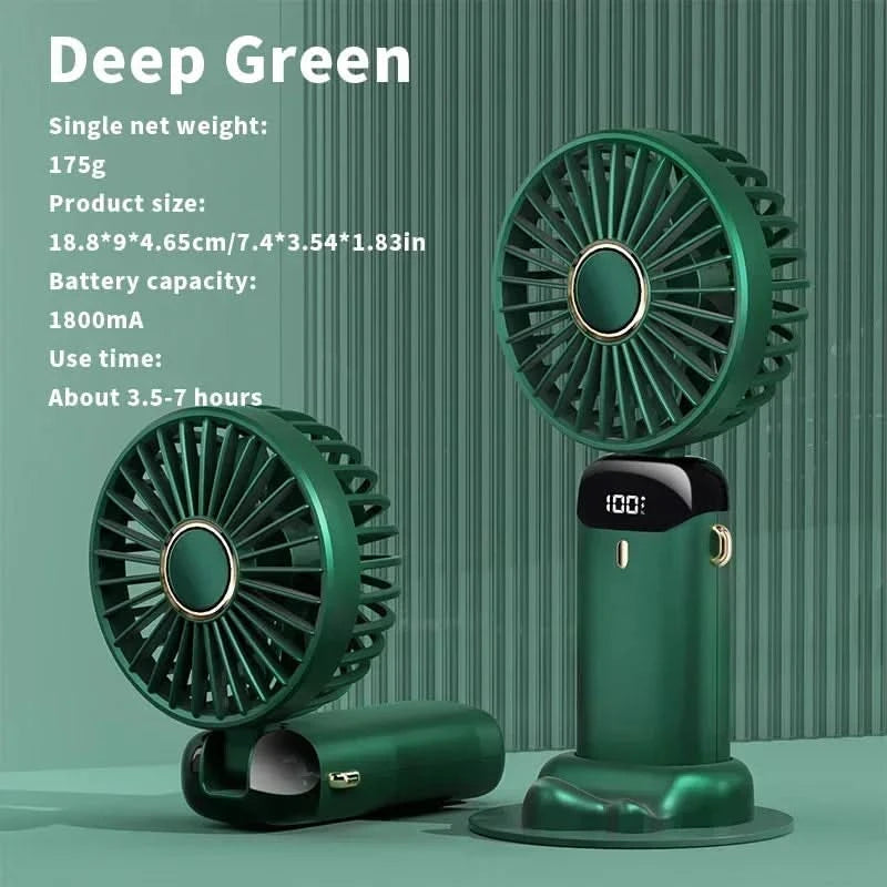 Mini ventilador potente com tela LED inteligente 