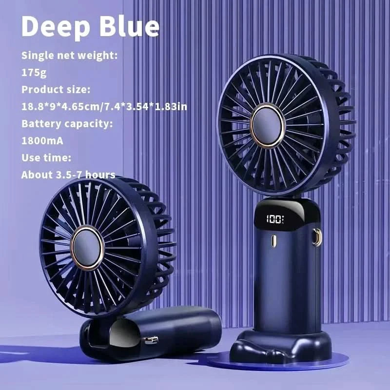 Mini ventilador potente com tela LED inteligente 