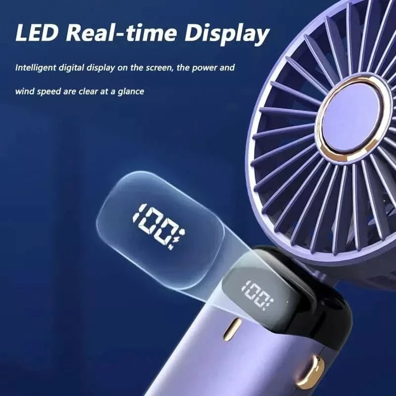 Mini ventilador potente com tela LED inteligente 