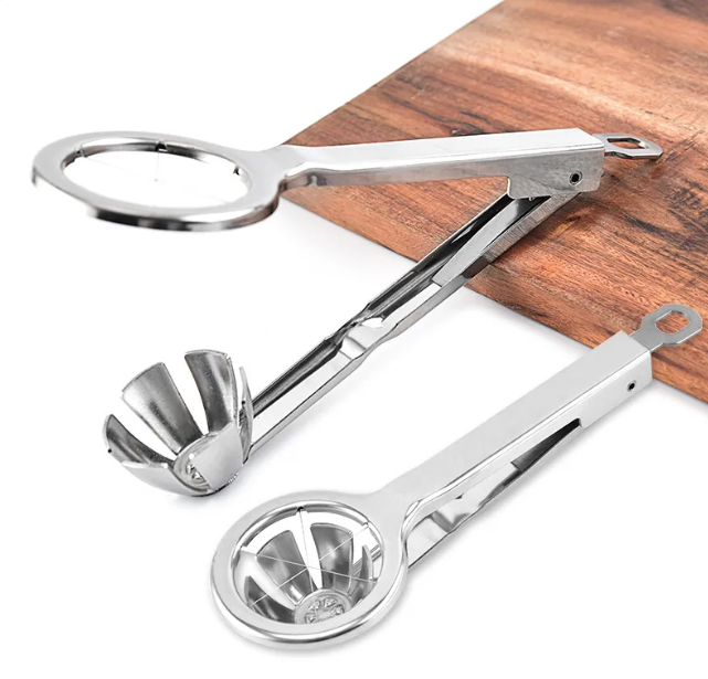 Rozsdamentes acél tojásvágó – Kézi szeletelő kemény tojásokhoz 