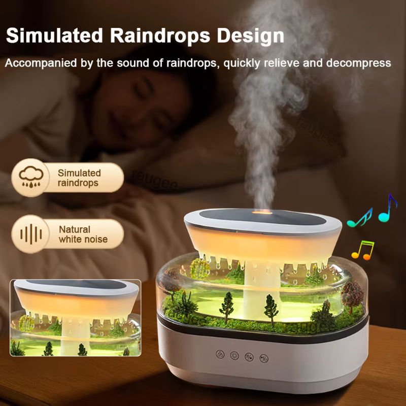 Difusor Efeito Chuva - Som, Névoa e Luz Ambiente 