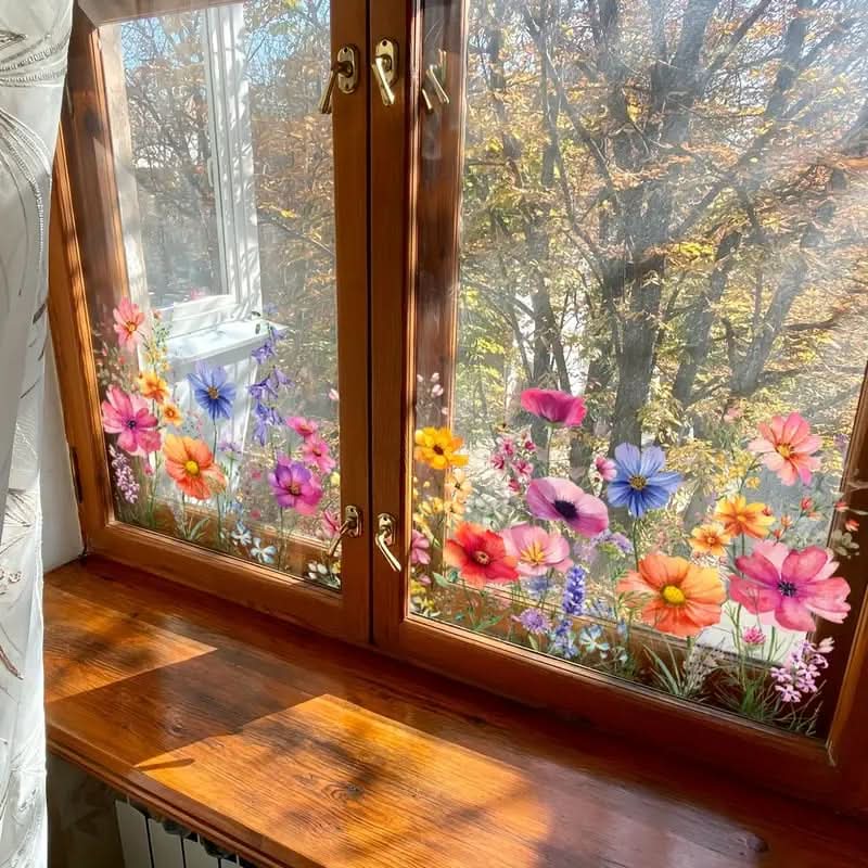 Adesivos de flores para janelas 