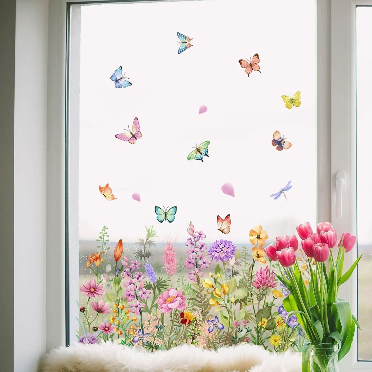 Adesivos de flores para janelas 
