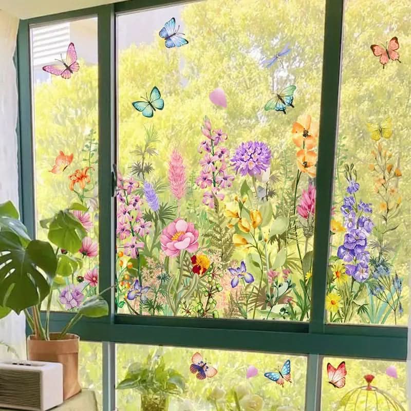 Adesivos de flores para janelas 