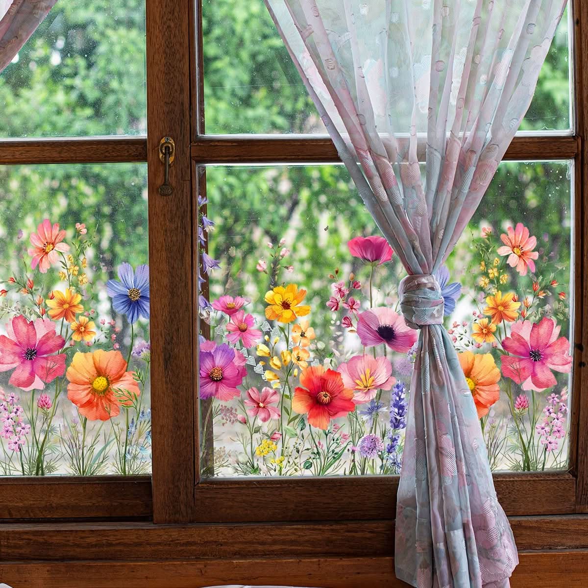 Adesivos de flores para janelas 