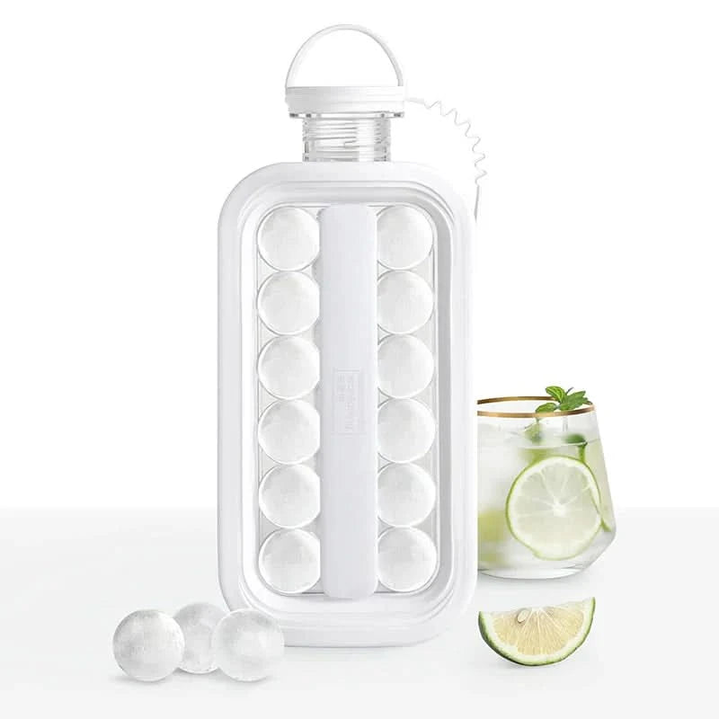 Botella 2 en 1 con molde para cubitos de hielo integrado 