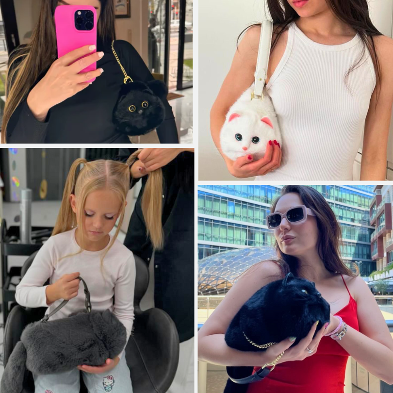 Uma bolsa de gato realista que faz sucesso em todos os lugares 